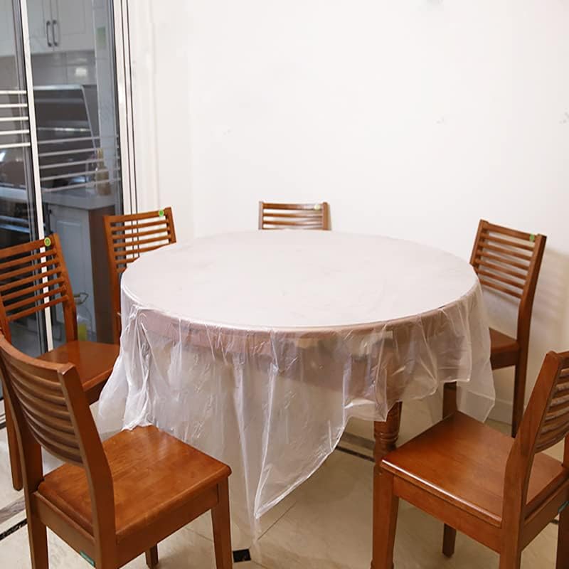 אקסוק [10 חתיכות] מעובה חד פעמי מפת שולחן עמיד למים פלסטיק חתונה משתה מלון עגול שולחן מלבני שולחן תה שולחן 1 חבילה [10 גיליונות]